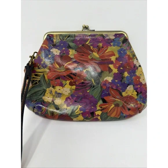 Patricia Nash Painted Leather Clutch- Gorgeous Florals- Velvet Interior